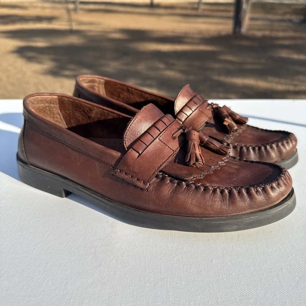 Giorgio Brutini Loafers Mens 9M Brown‎ Leather Princeton Tassel Dress Shoes